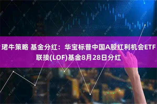 珺牛策略 基金分红：华宝标普中国A股红利机会ETF联接(LOF)基金8月28日分红