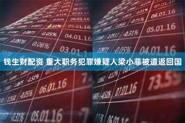 钱生财配资 重大职务犯罪嫌疑人梁小菲被遣返回国
