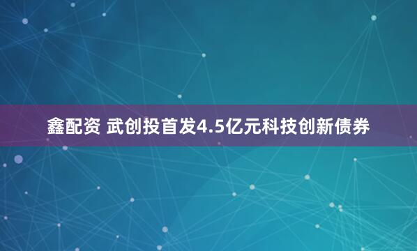 鑫配资 武创投首发4.5亿元科技创新债券